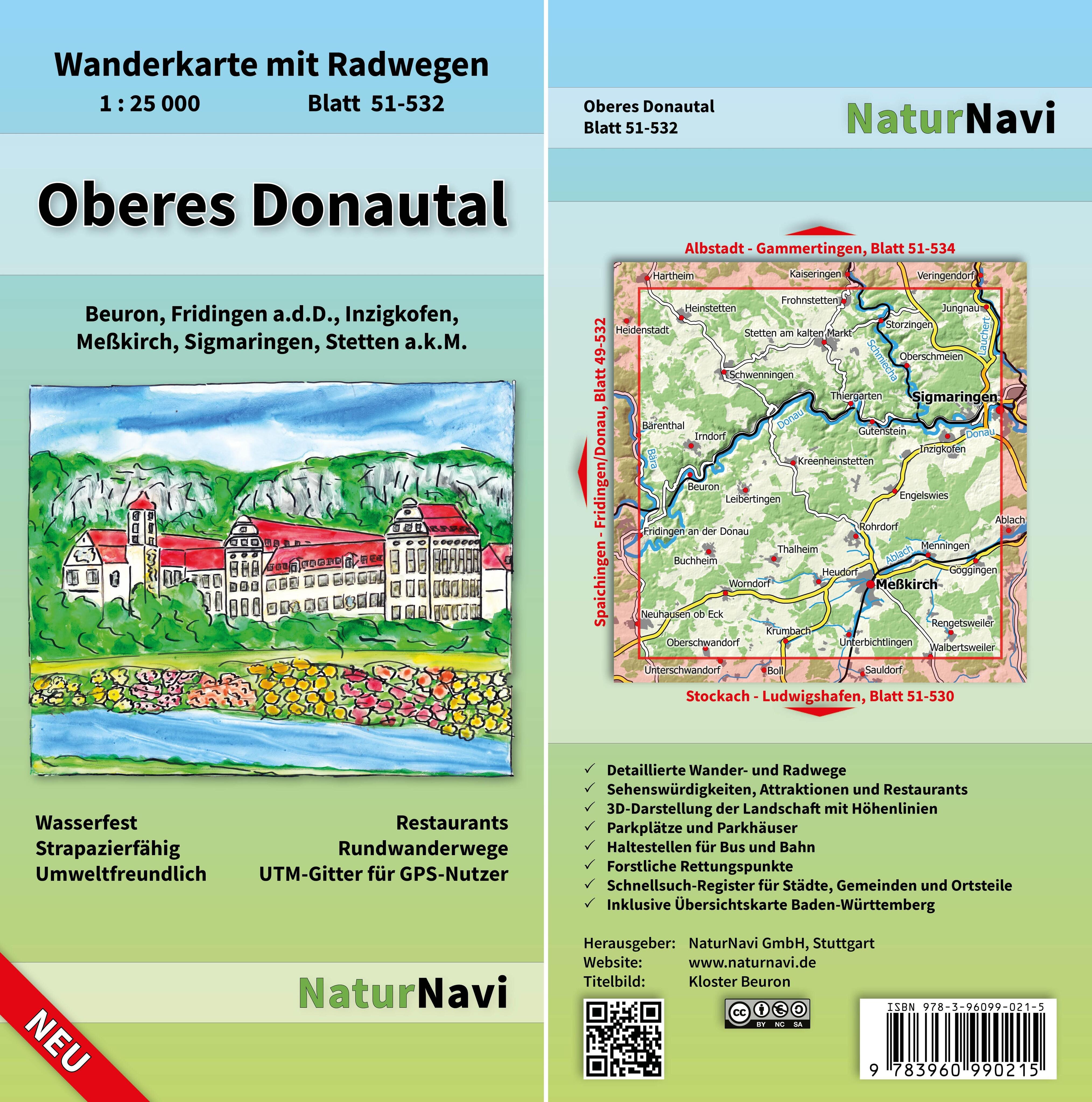 Vorderes Coverbild Oberes Donautal 1 : 25 000 Blatt 51-532