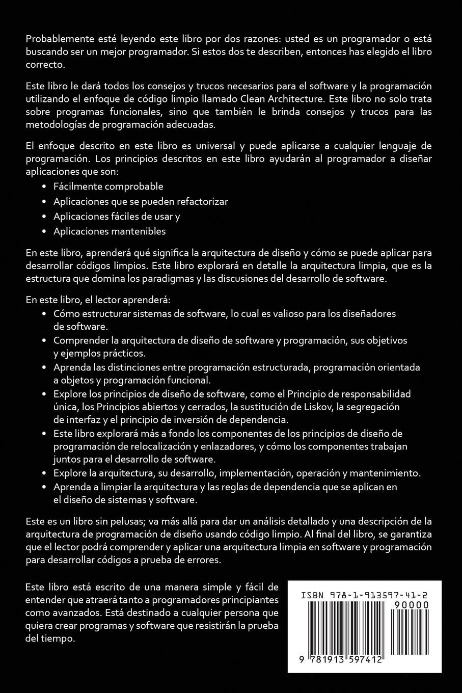 Rückseitencover Arquitectura limpia