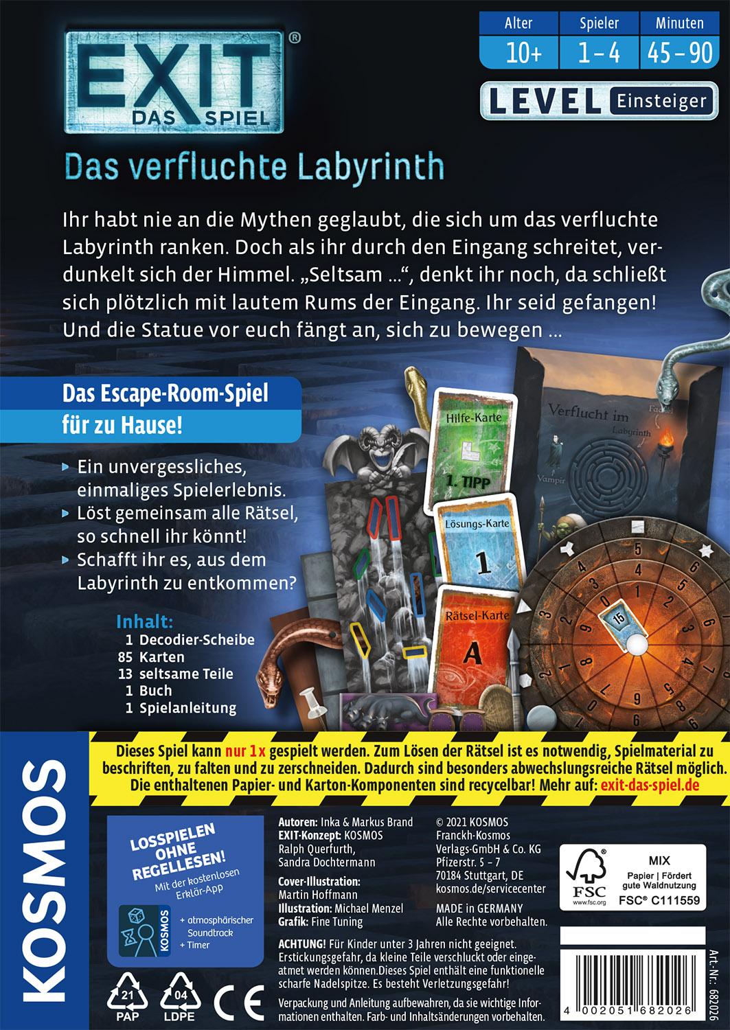 Rückseitencover EXIT® - Das Spiel: Das verfluchte Labyrinth