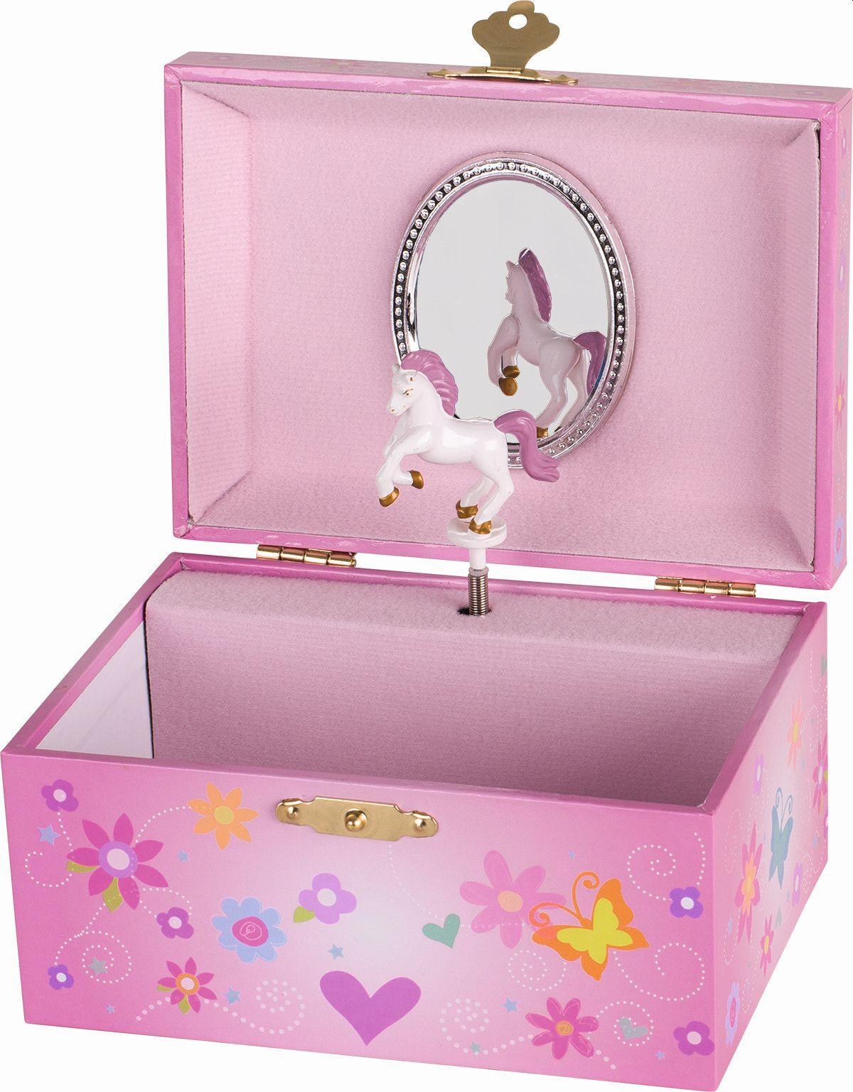 Beispielinhalt (Bild) Musikspieldose Einhorn, Melodie: Schwanensee