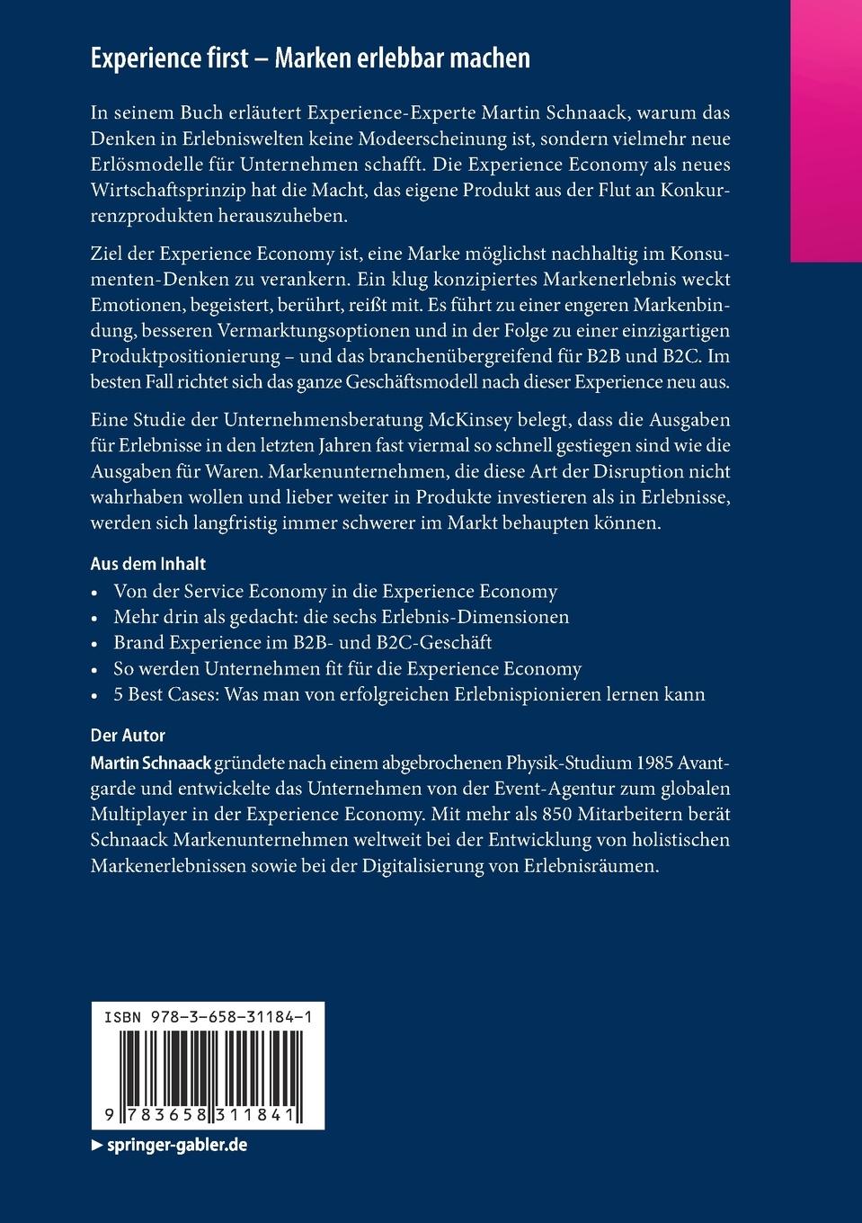 Rückseitencover Experience first - Marken erlebbar machen