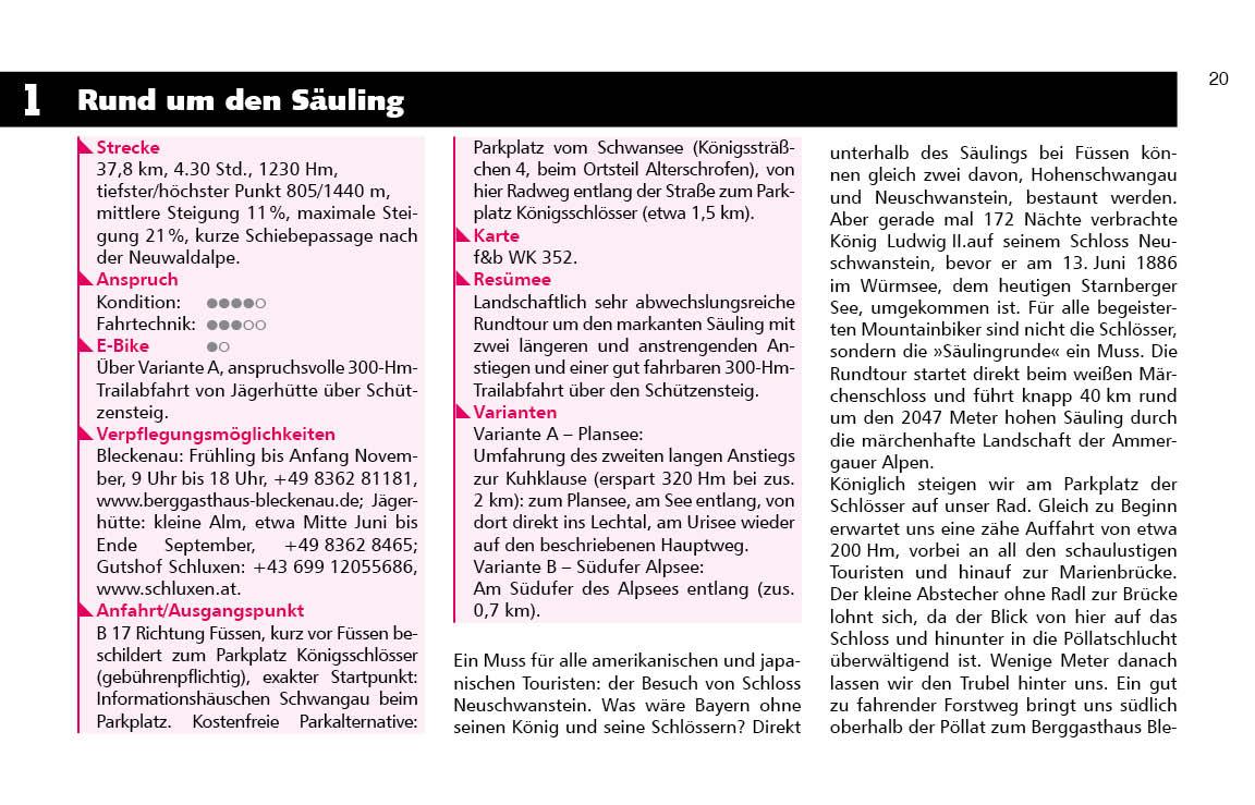 Beispielinhalt (Bild) Bike Guide Bayerische Alpen