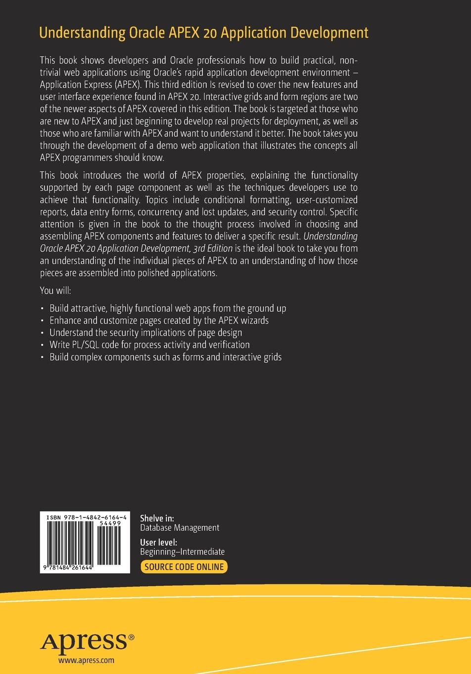 Rückseitencover Understanding Oracle APEX 20 Application Development