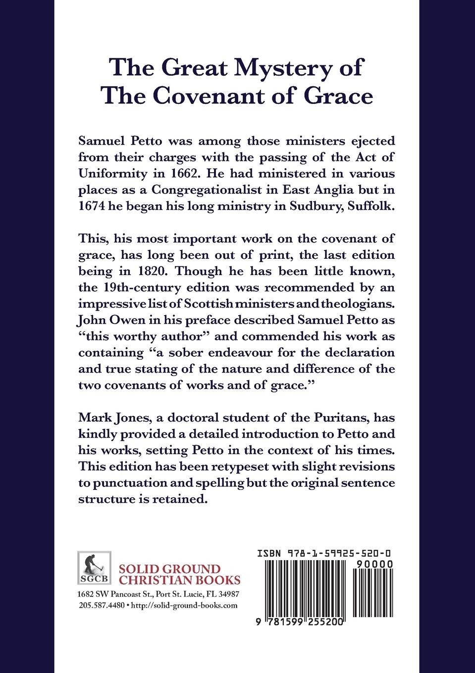 Rückseitencover THE GREAT MYSTERY OF THE COVENANT OF GRACE