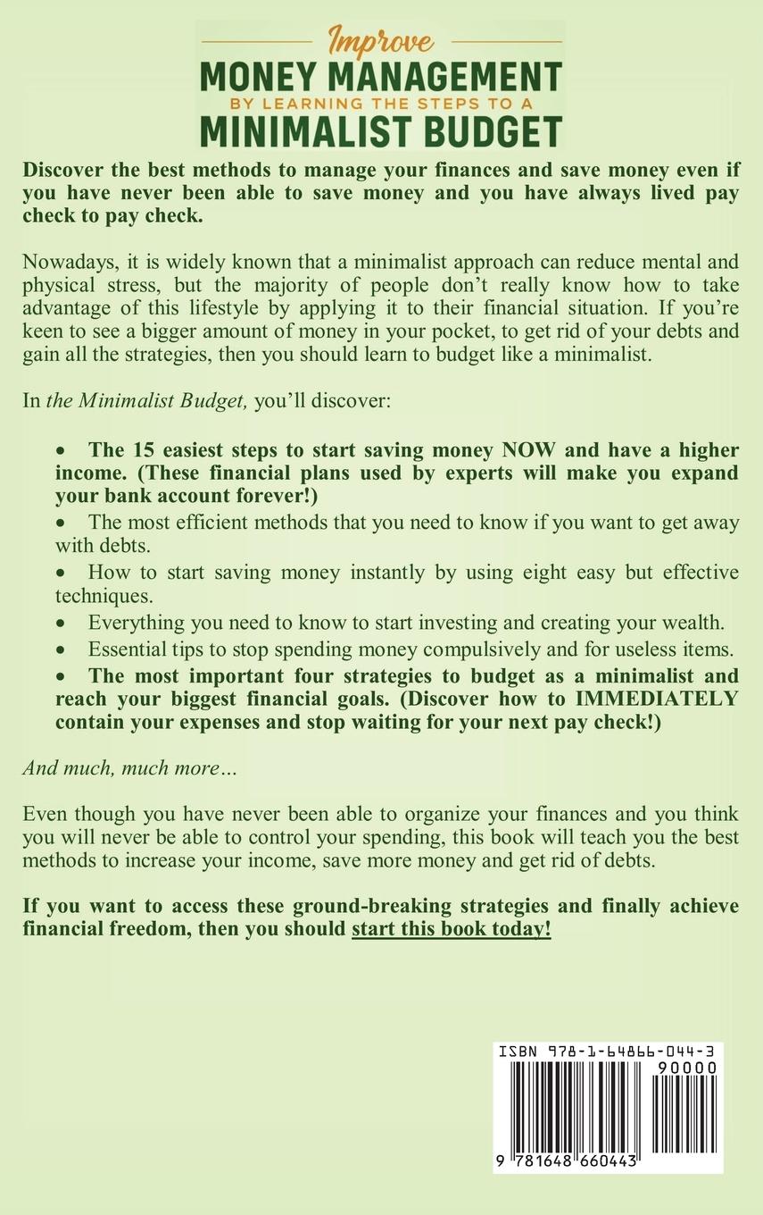 Rückseitencover Improve Money Management by Learning the Steps to a Minimalist Budget