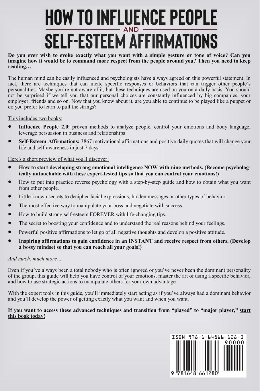 Rückseitencover How to Influence People and Daily Self-Esteem Affirmations 2-in-1 Book