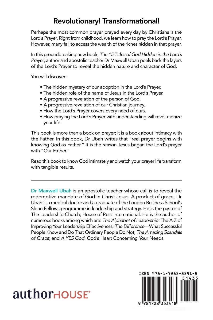 Rückseitencover The 15 Titles of God Hidden in the Lord's Prayer