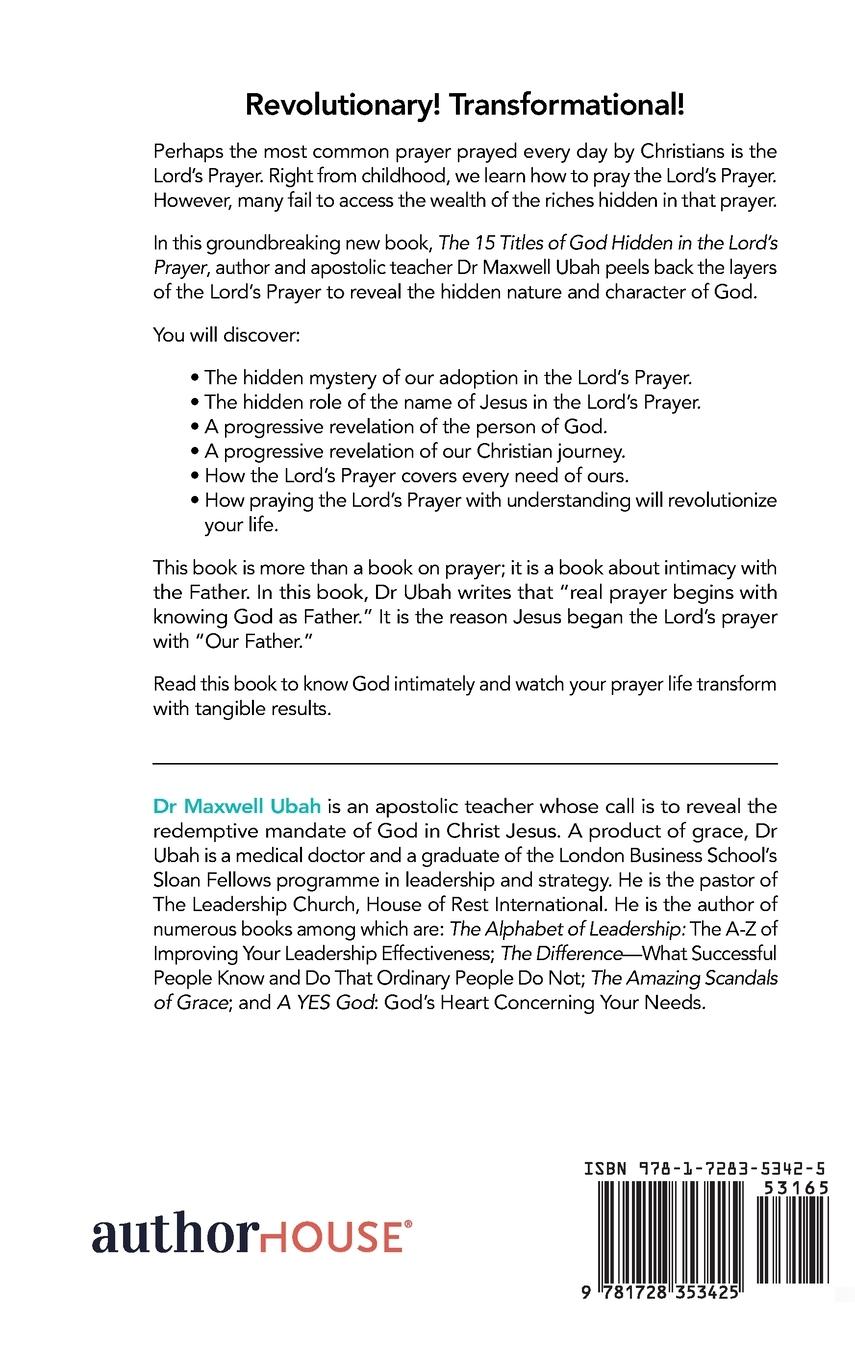Rückseitencover The 15 Titles of God Hidden in the Lord's Prayer
