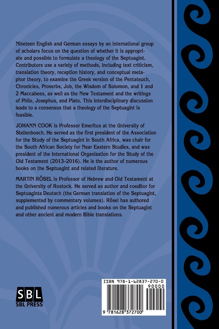 Rückseitencover Toward a Theology of the Septuagint