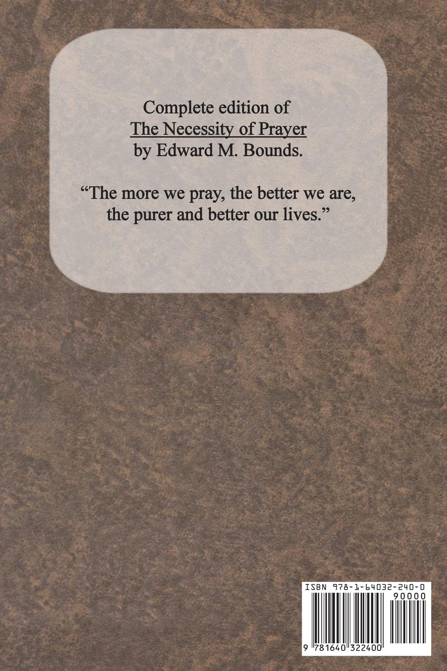 Rückseitencover The Necessity of Prayer