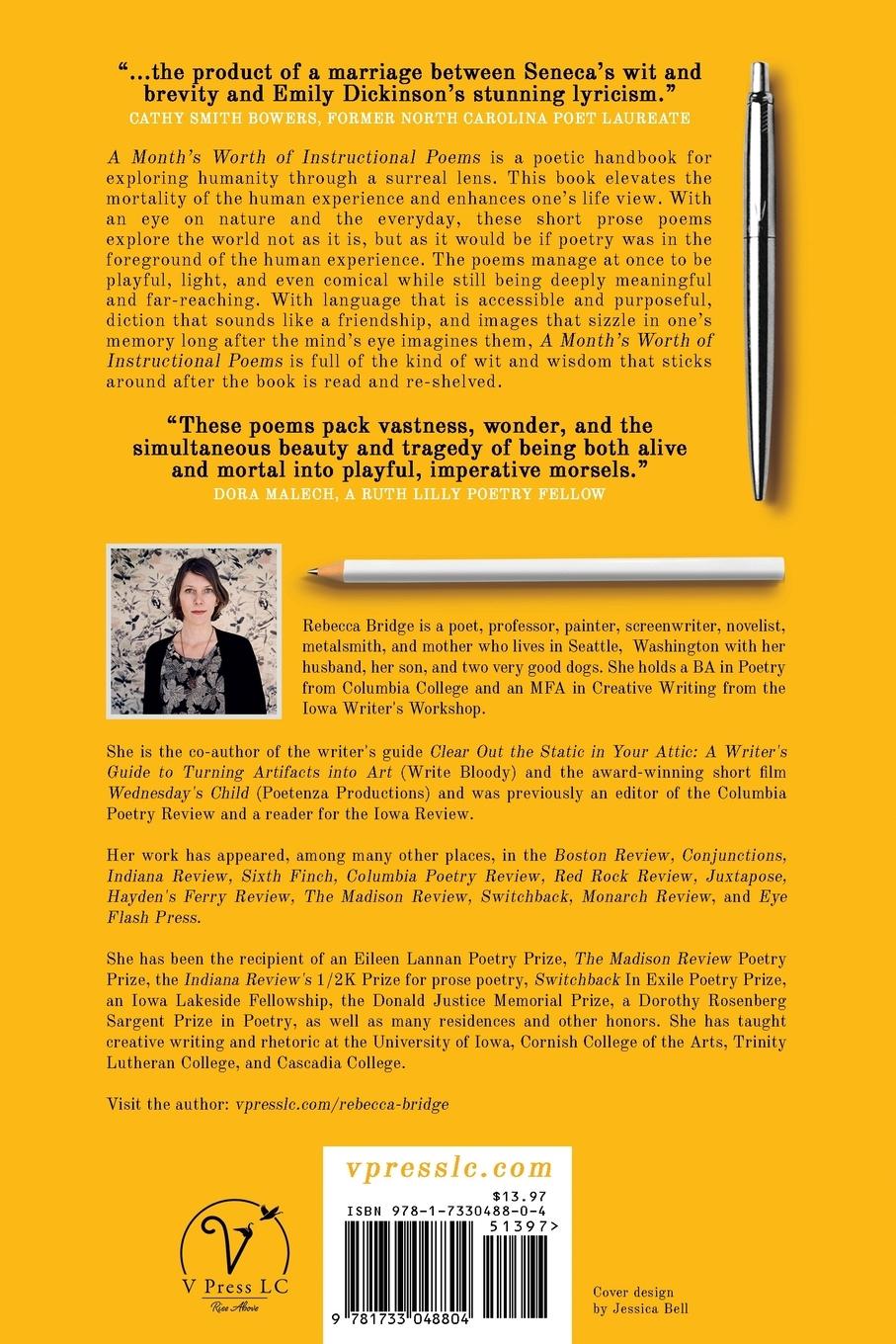 Rückseitencover A Months Worth of Instructional Poems