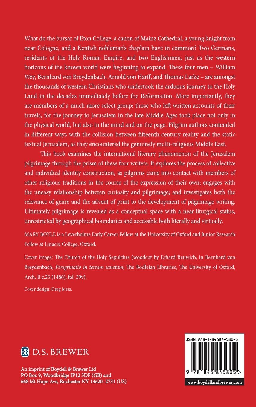 Rückseitencover Writing the Jerusalem Pilgrimage in the Late Middle Ages