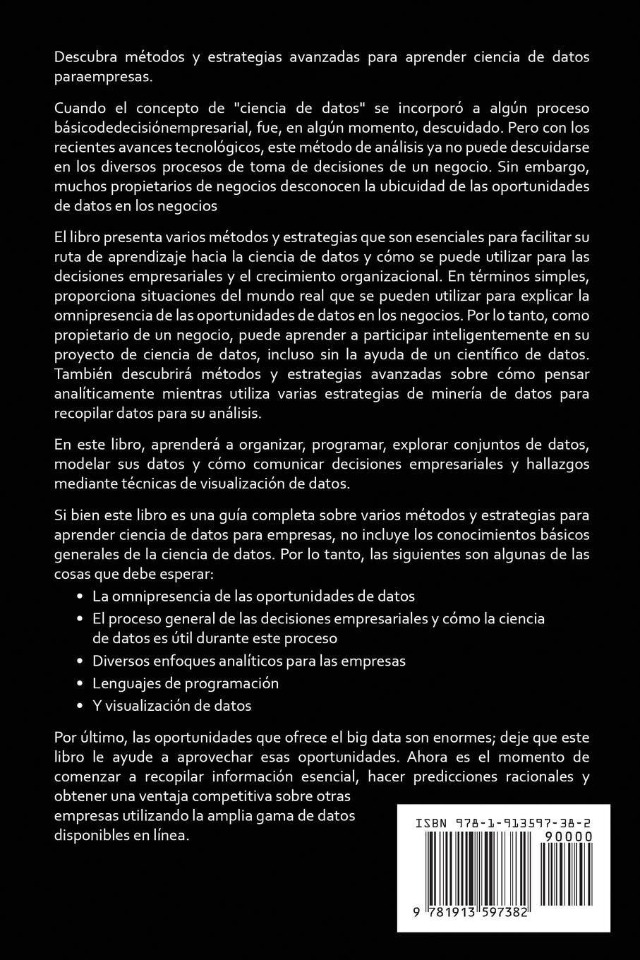 Rückseitencover CIENCIA DE DATOS