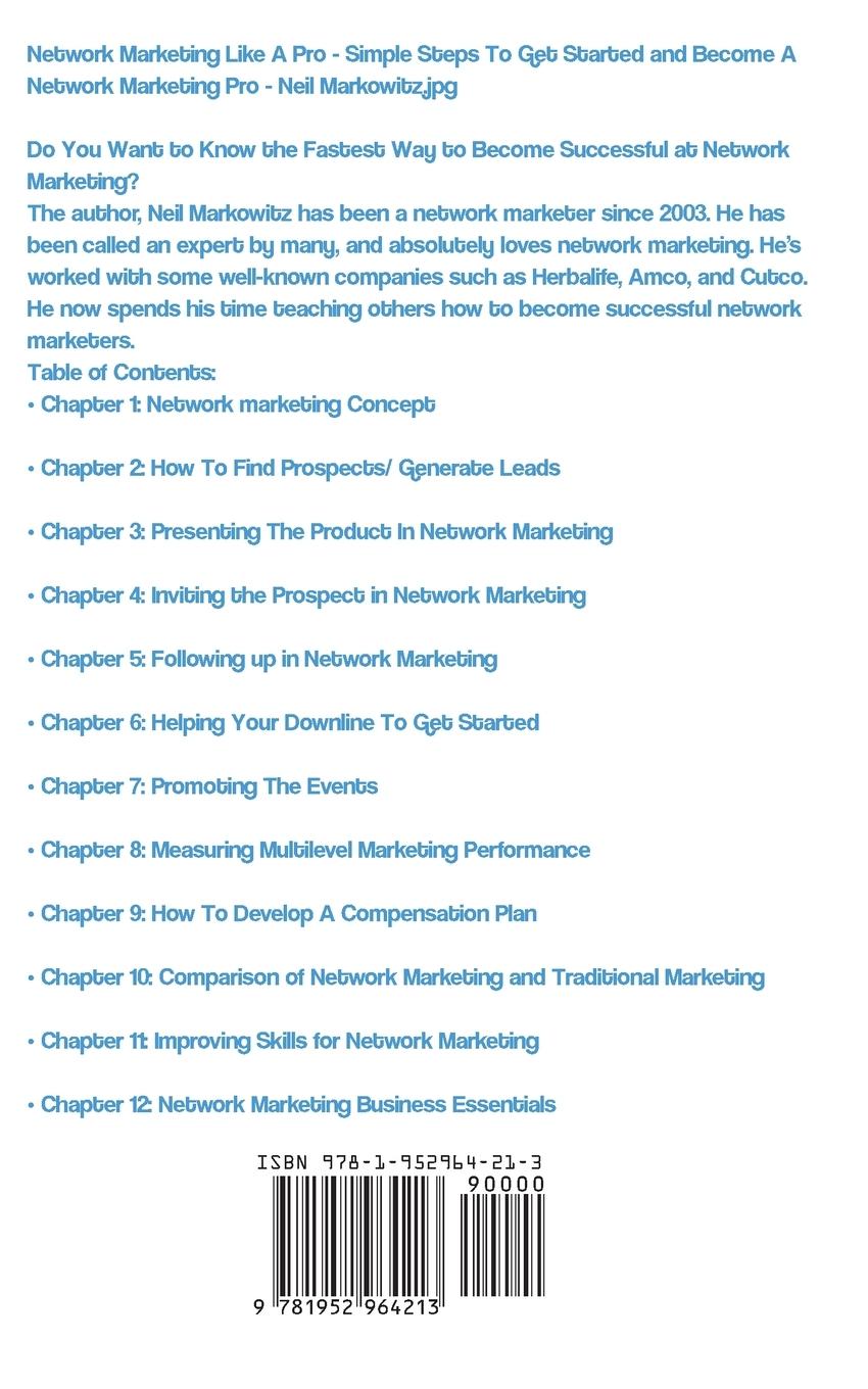 Rückseitencover NETWORK MARKETING LIKE A PRO