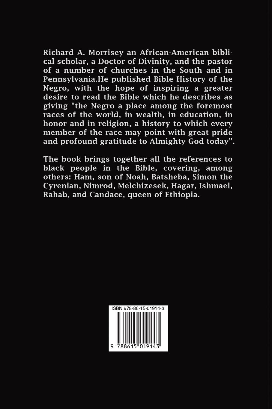 Rückseitencover Bible History of the Negro