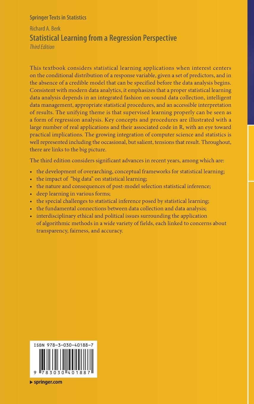 Rückseitencover Statistical Learning from a Regression Perspective