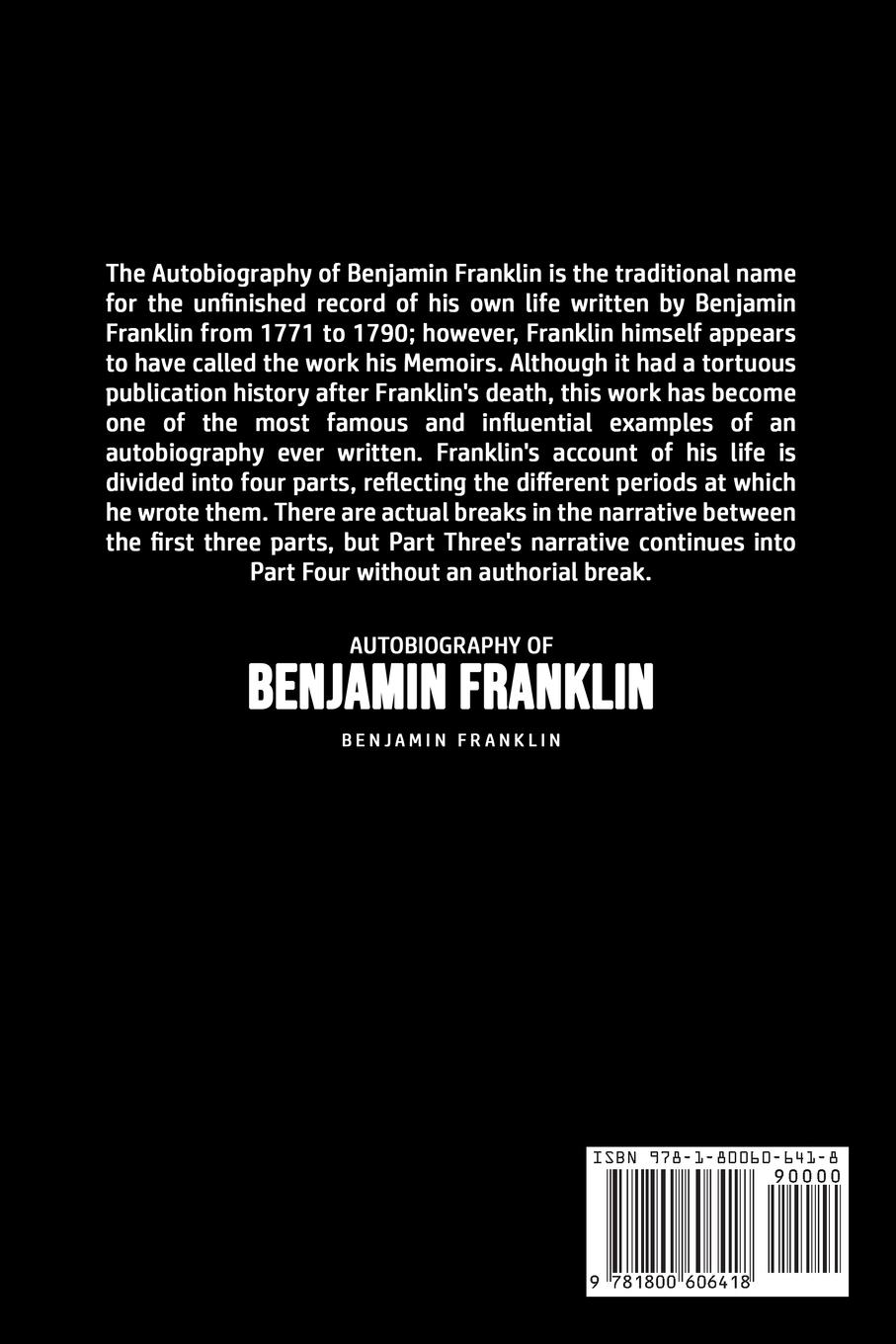 Rückseitencover Autobiography of Benjamin Franklin
