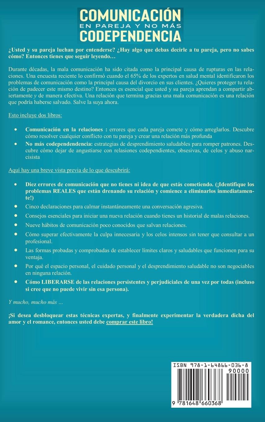 Rückseitencover Comunicación en pareja y no más codependencia 2 libros en 1