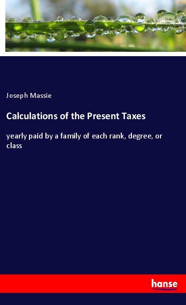 Vorderes Coverbild Calculations of the Present Taxes