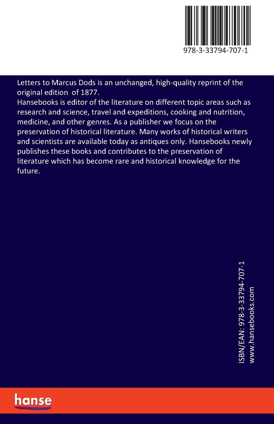 Rückseitencover Letters to Marcus Dods