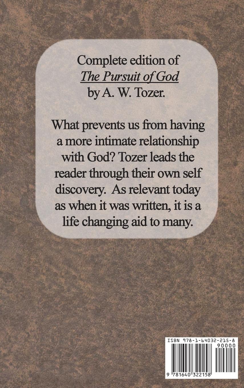 Rückseitencover The Pursuit of God