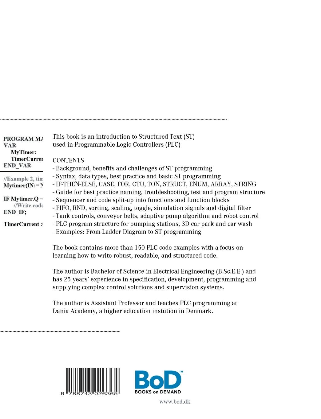 Rückseitencover PLC Controls with Structured Text (ST), V3 Monochrome