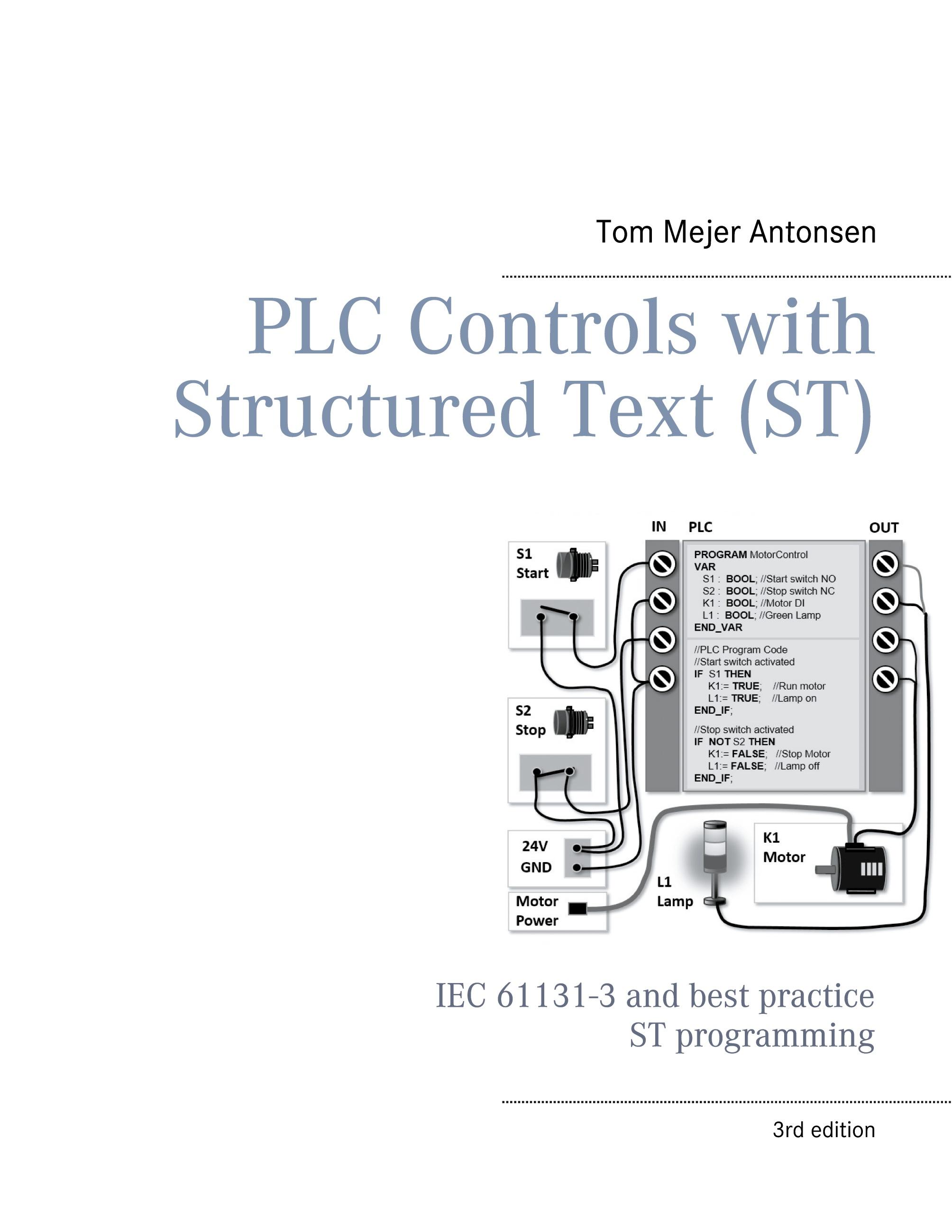 Vorderes Coverbild PLC Controls with Structured Text (ST), V3 Monochrome