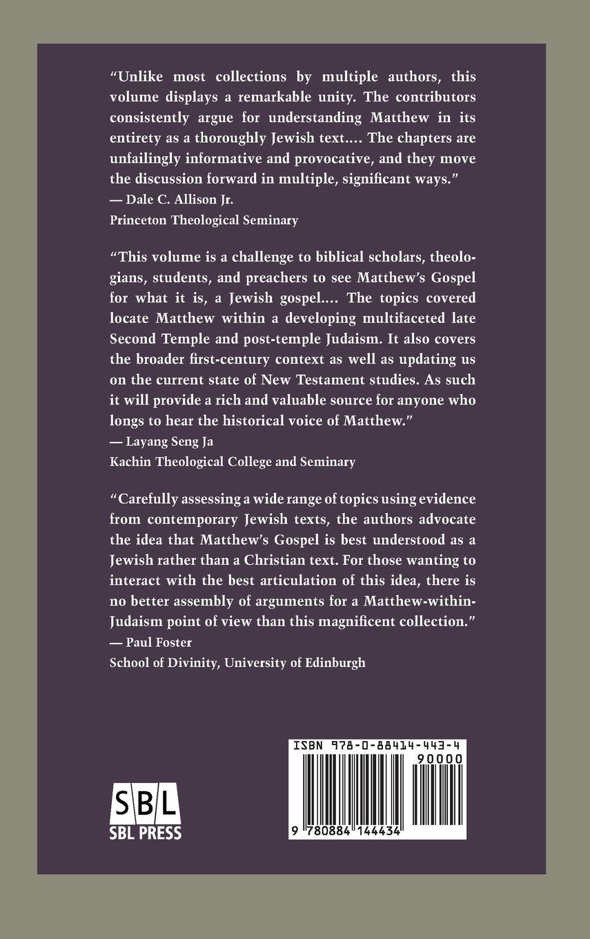 Rückseitencover Matthew within Judaism