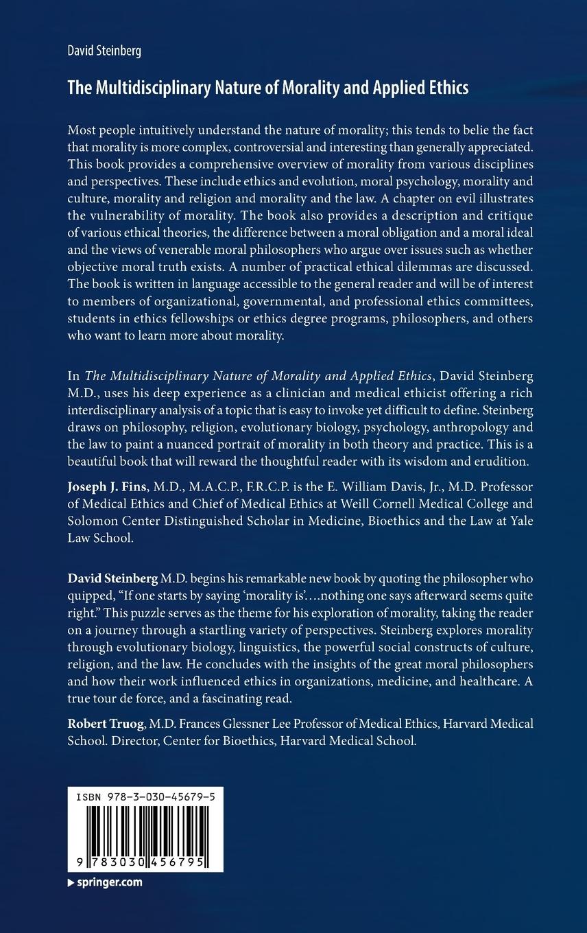 Rückseitencover The Multidisciplinary Nature of Morality and Applied Ethics