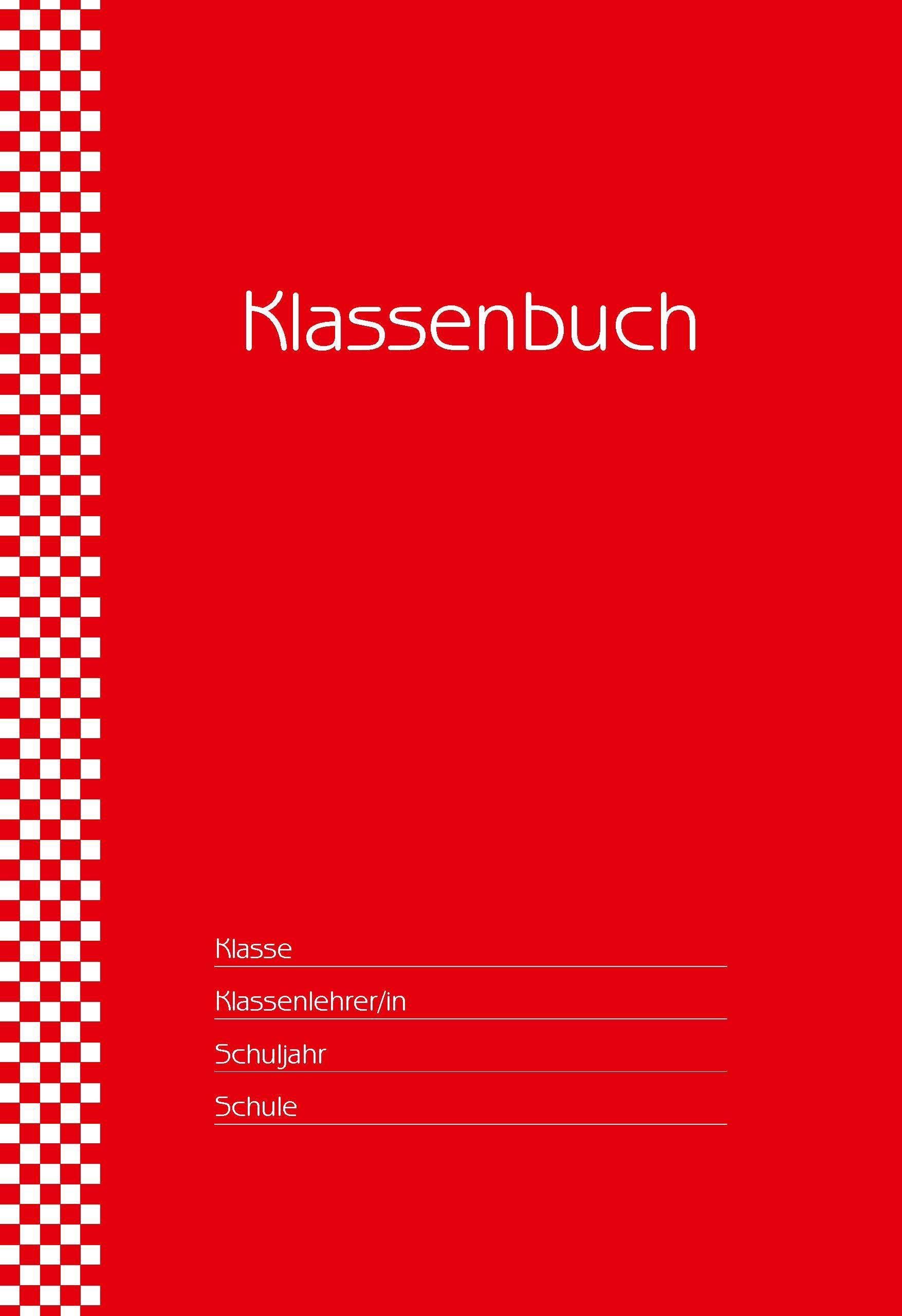 Vorderes Coverbild Klassenbuch "Standard", Umschlagfarbe: rot