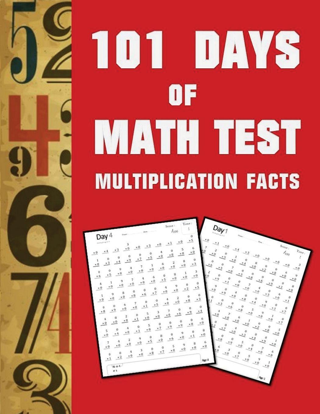 Vorderes Coverbild 101 Day of Math test Multiplication  Facts ( 100 Pages)