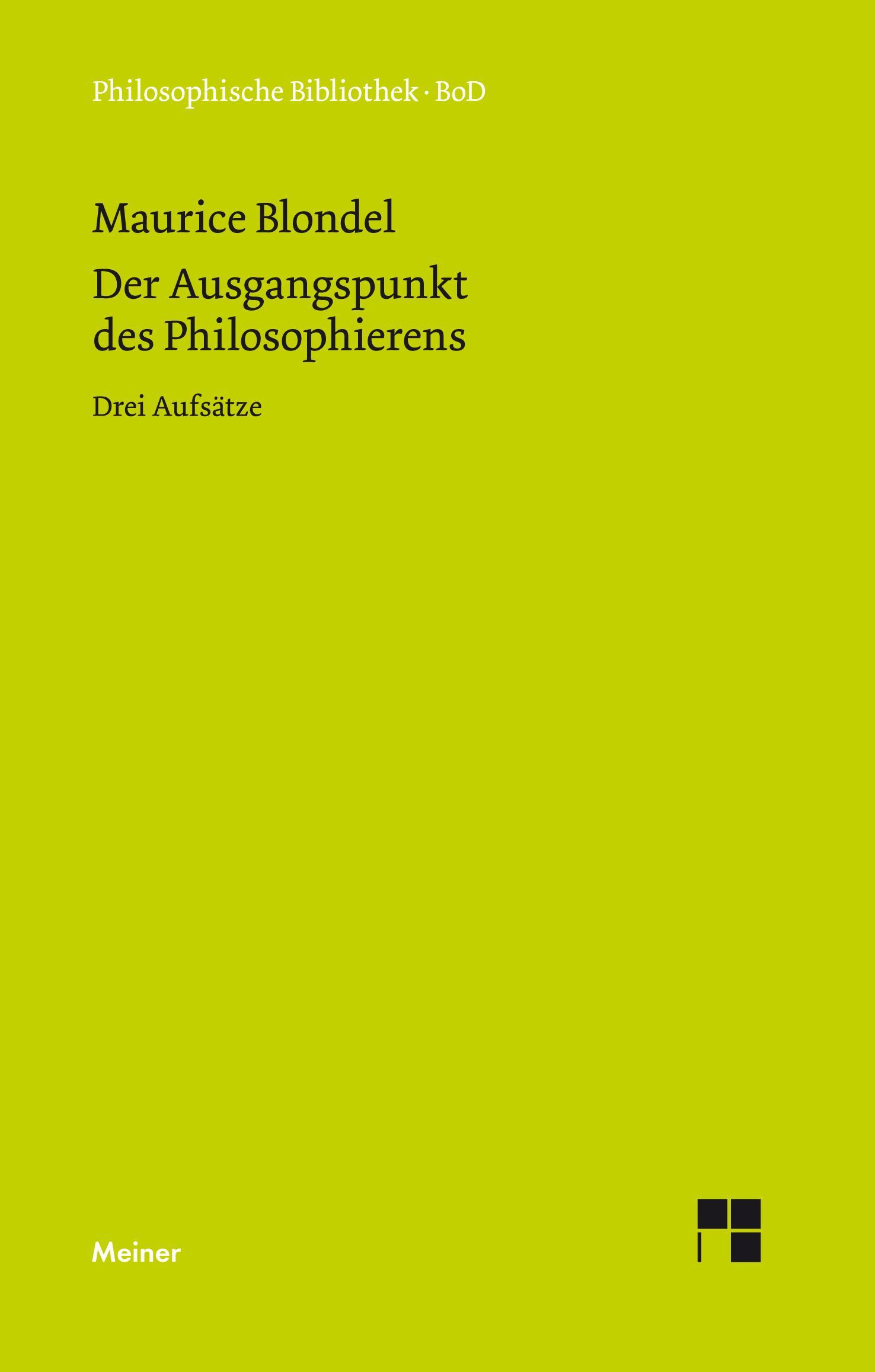 Vorderes Coverbild Der Ausgangspunkt des Philosophierens