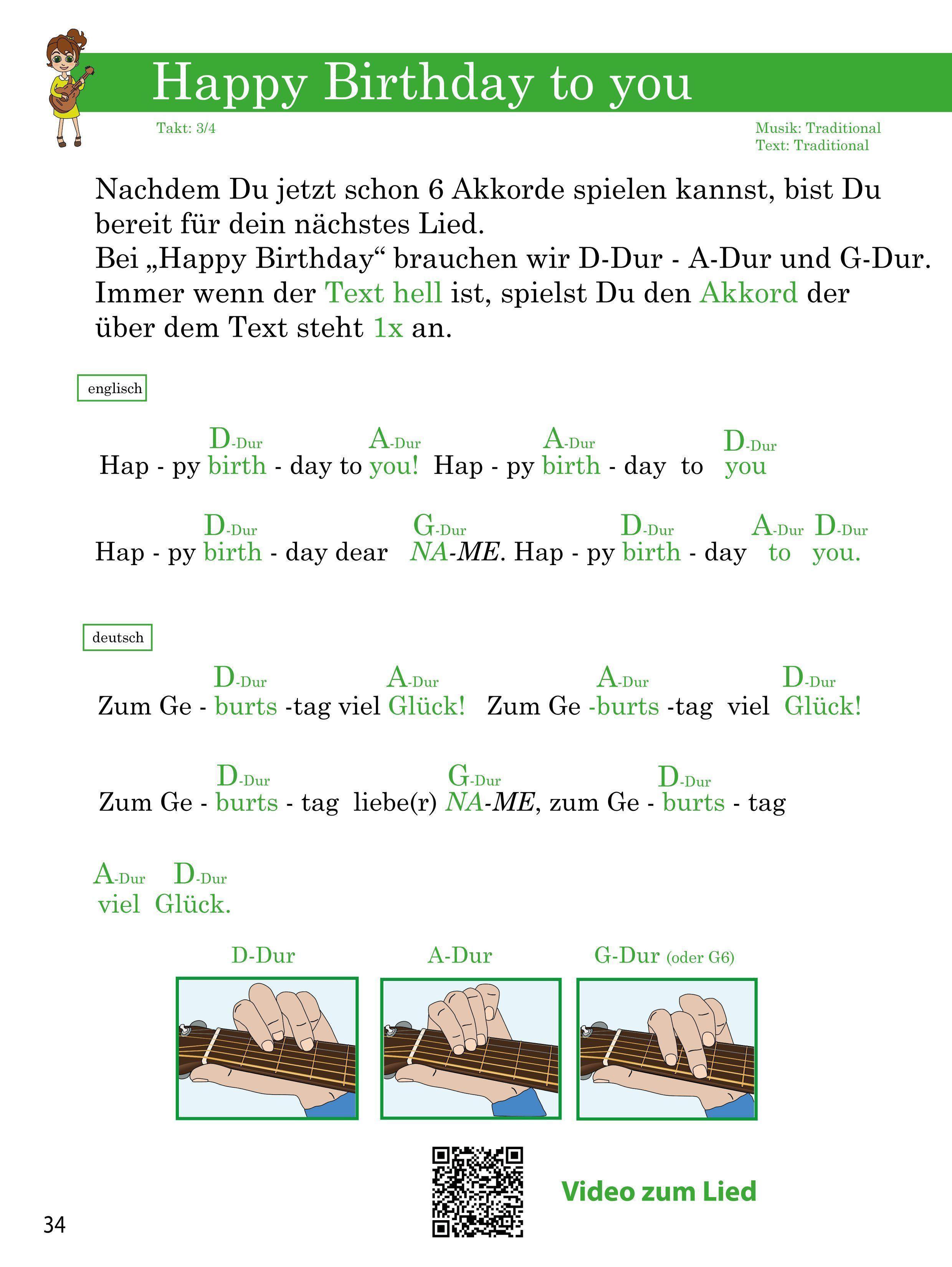 Beispielinhalt (Bild) Das kompakte Anfänger Gitarrenbuch für Kinder