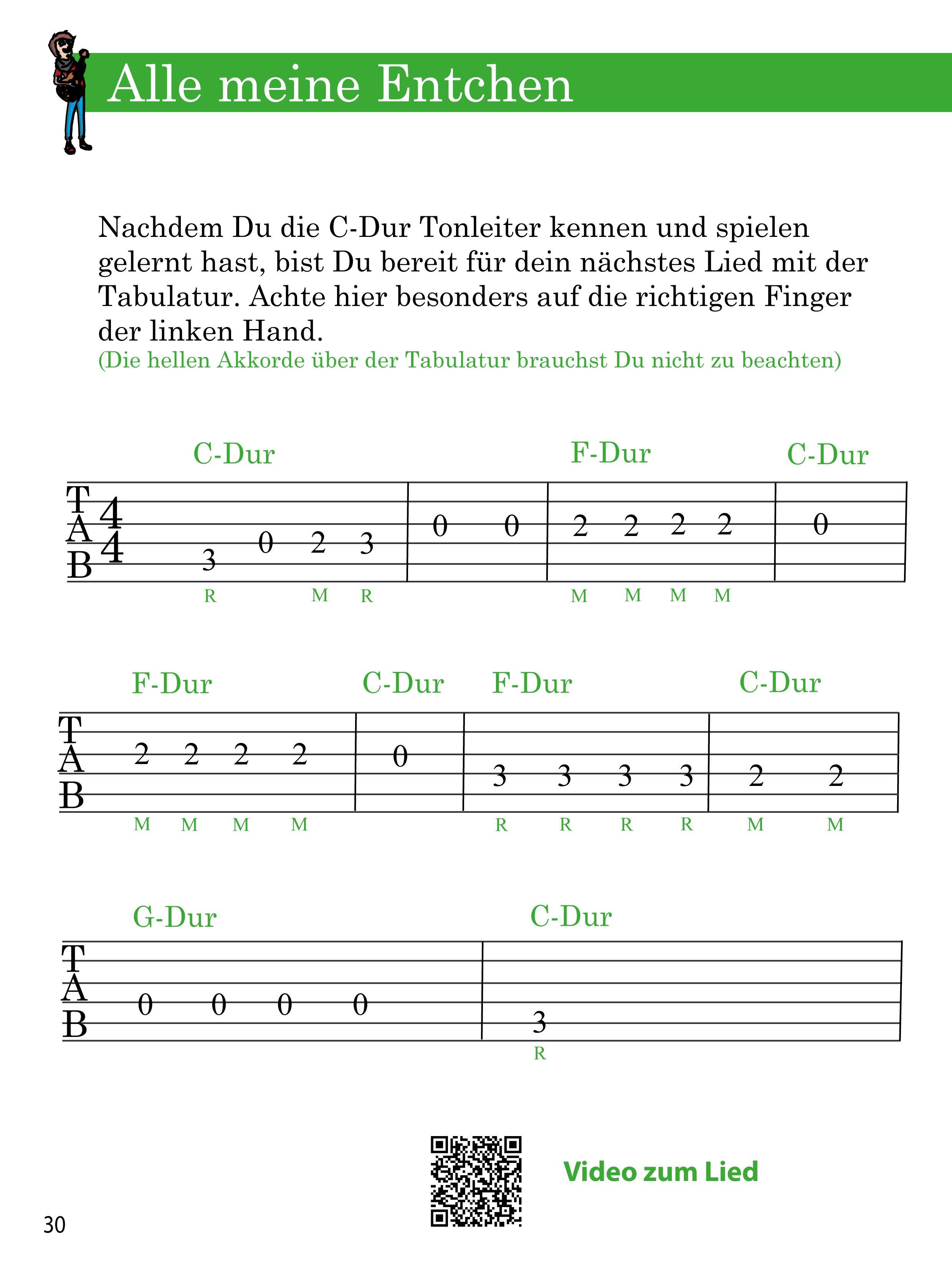 Beispielinhalt (Bild) Das kompakte Anfänger Gitarrenbuch für Kinder