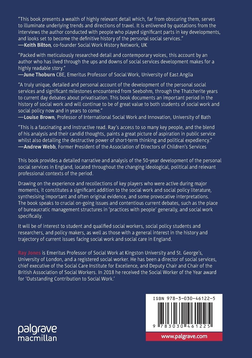 Rückseitencover A History of the Personal Social Services in England