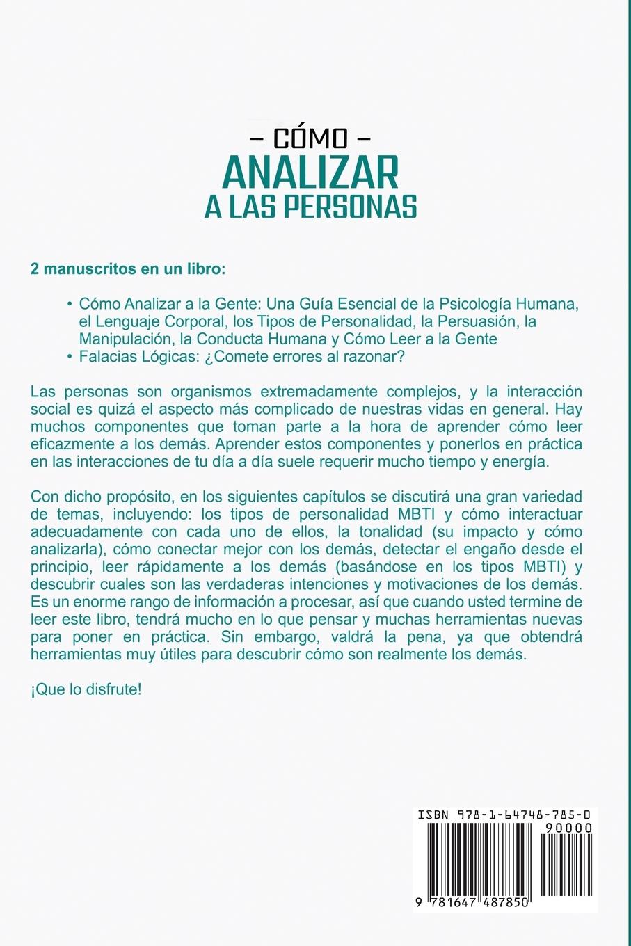 Rückseitencover Cómo analizar a las personas