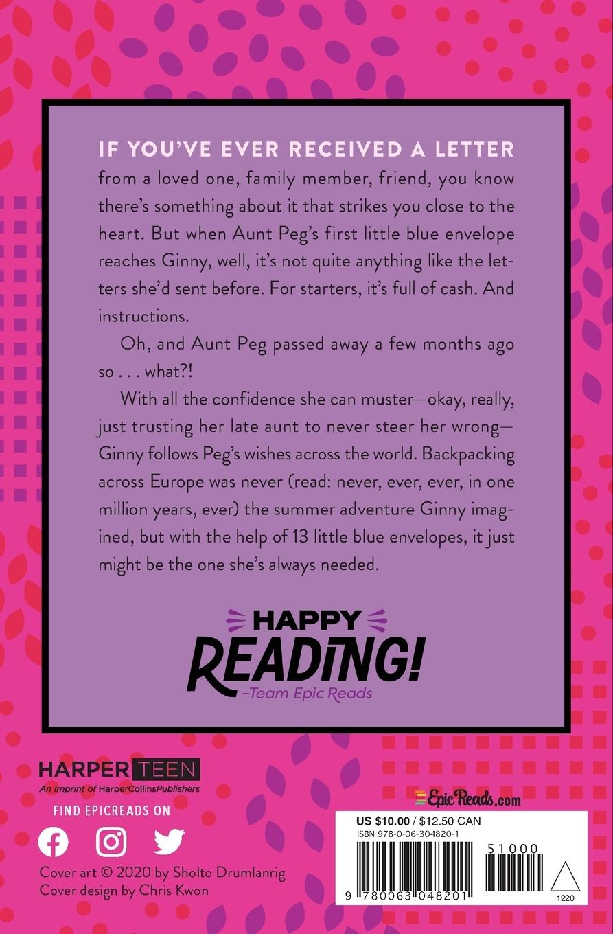 Rückseitencover 13 Little Blue Envelopes Epic Reads Edition