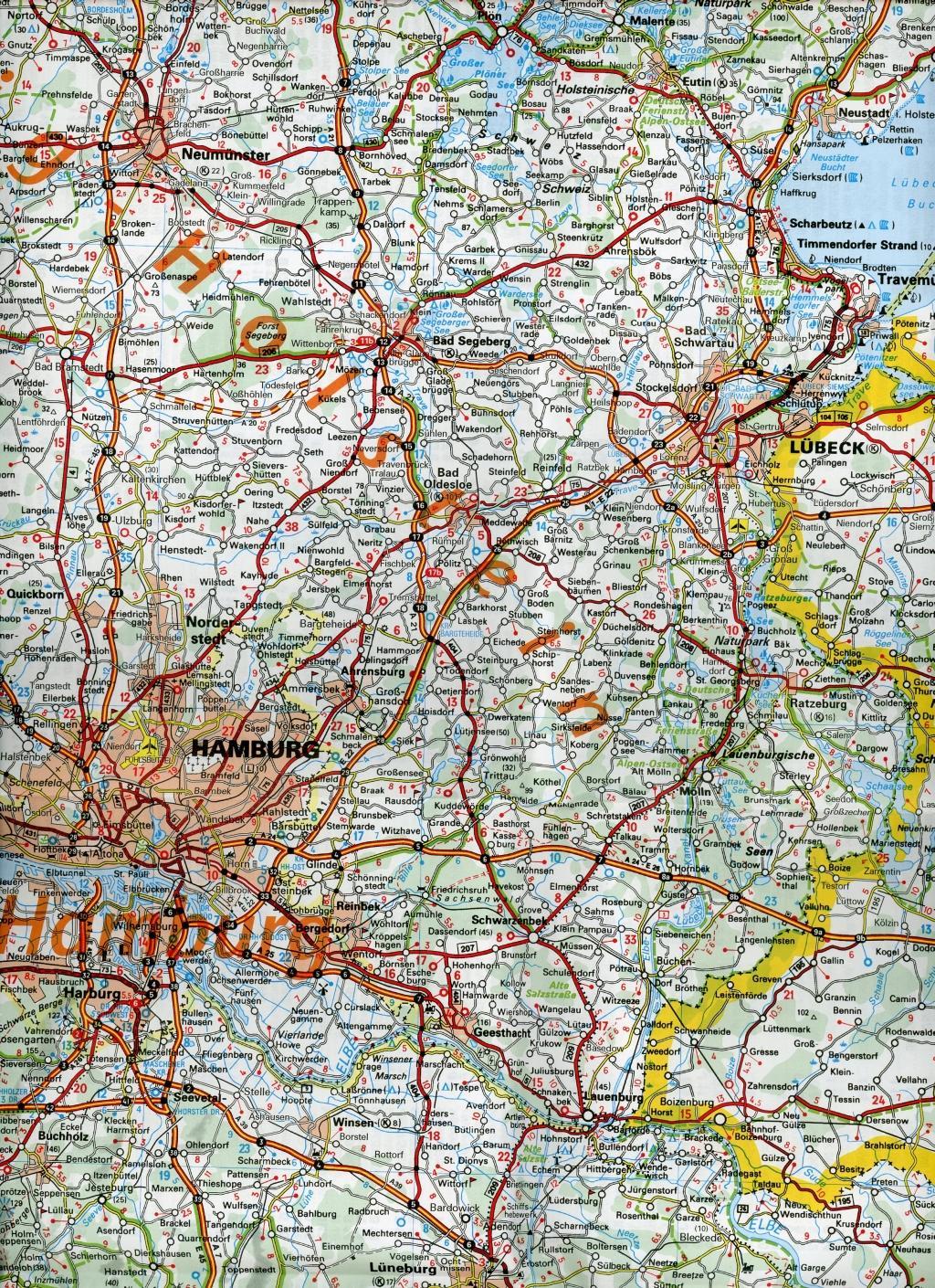 Beispielinhalt (Bild) Michelin Regionalkarte Schleswig-Holstein / Niedersachsen / Hamburg / Bremen 1 : 350 000