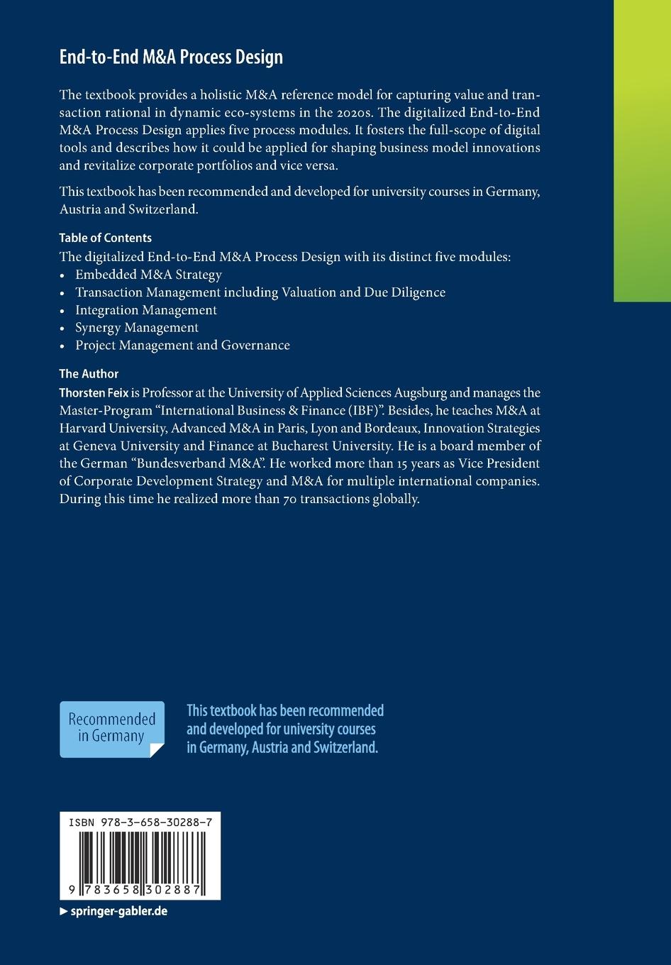 Rückseitencover End-to-End M&A Process Design