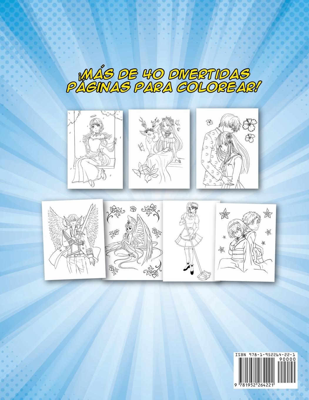 Rückseitencover Anime libro de colorear para niños y adultos