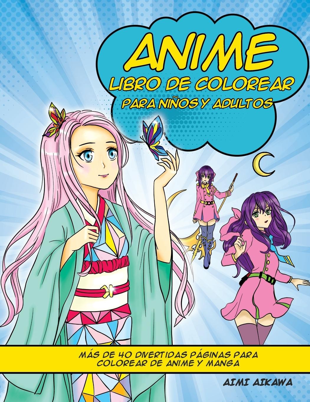 Vorderes Coverbild Anime libro de colorear para niños y adultos