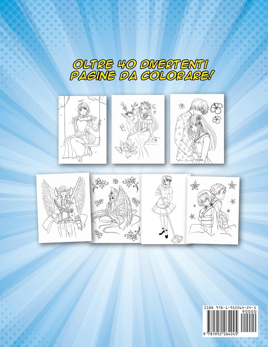 Rückseitencover Manga libro da colorare per adulti i per bambini