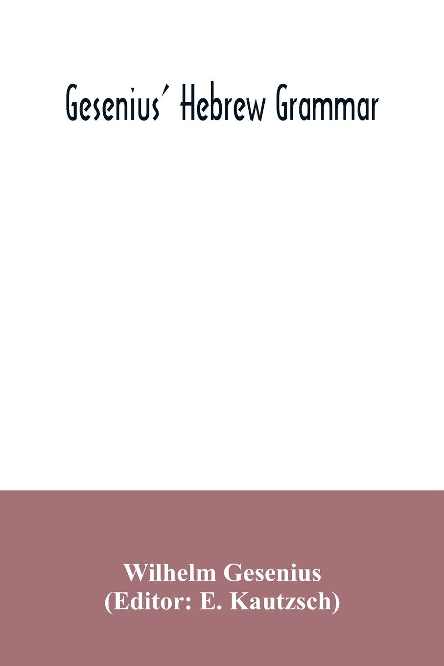 Vorderes Coverbild Gesenius' Hebrew grammar