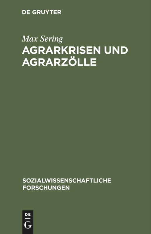Vorderes Coverbild Agrarkrisen und Agrarzölle