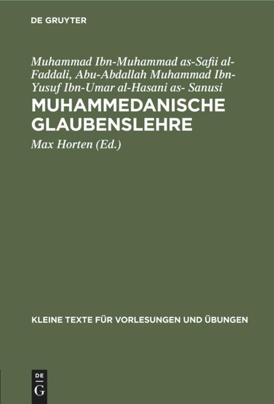 Vorderes Coverbild Muhammedanische Glaubenslehre