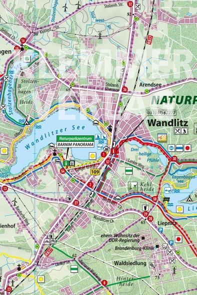 Beispielinhalt (Bild) Klemmer Pocket Rad- und Wanderkarte Wandlitz - westlicher Barnim 1 : 50 000