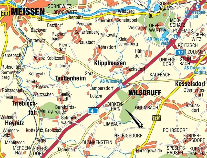 Beispielinhalt (Bild) Linkselbische Täler zwischen Dresden und Meißen 1 : 33 000