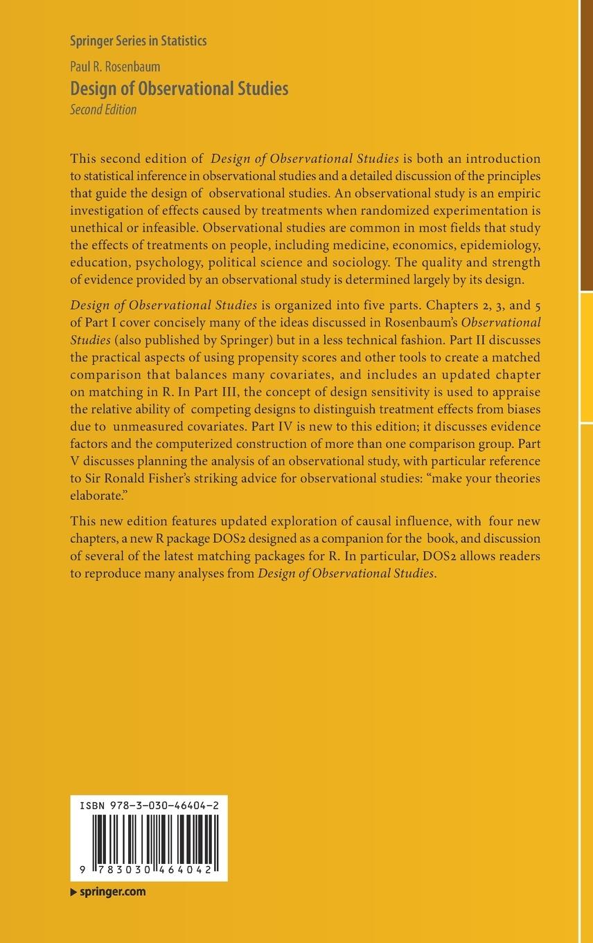 Rückseitencover Design of Observational Studies