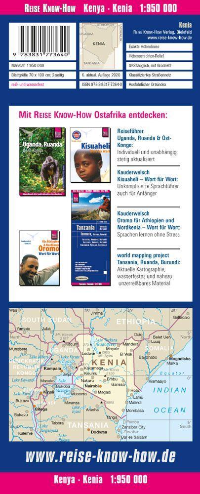 Beispielinhalt (Bild) Reise Know-How Landkarte Kenia / Kenya (1:950.000)