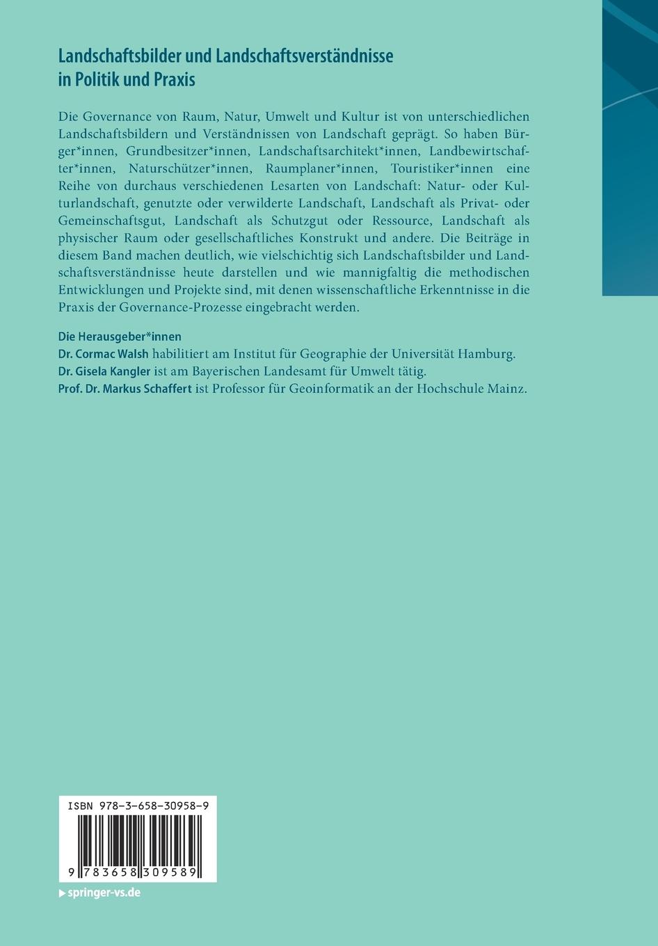Rückseitencover Landschaftsbilder und Landschaftsversta¿ndnisse in Politik und Praxis